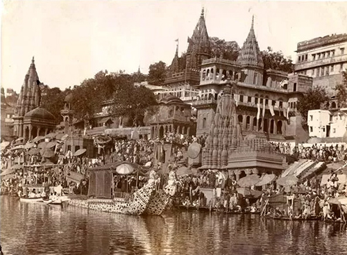 River Ganga and the Viswanath Temple, Benaras