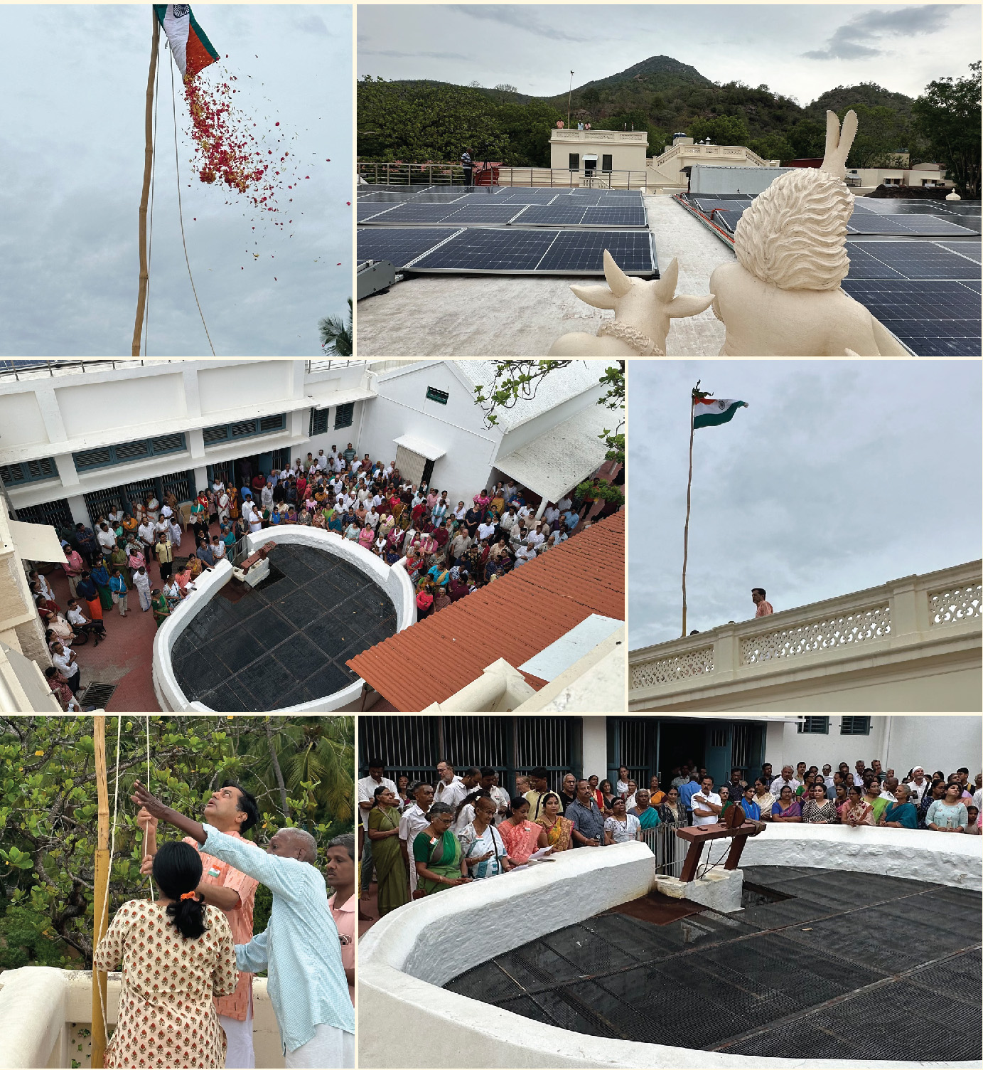Saranagati September 2026 cover — photo collage of Bhagavan&rsquo;s 130th Advent Day observances at Sri Ramanasramam